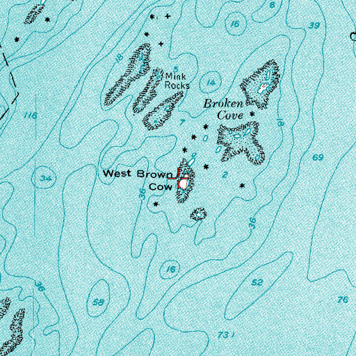 Topographic Map of West Brown Cow, ME