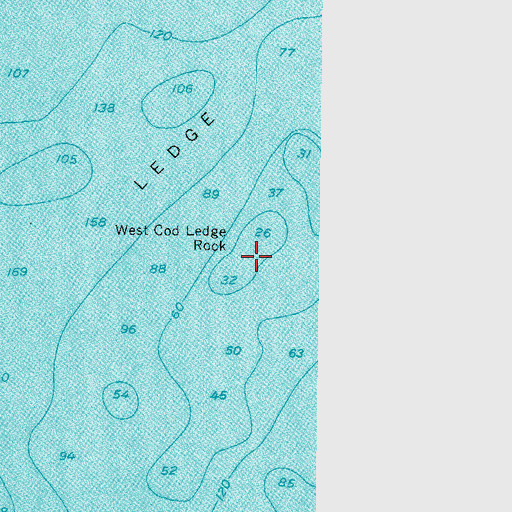 Topographic Map of West Cod Ledge Rock, ME