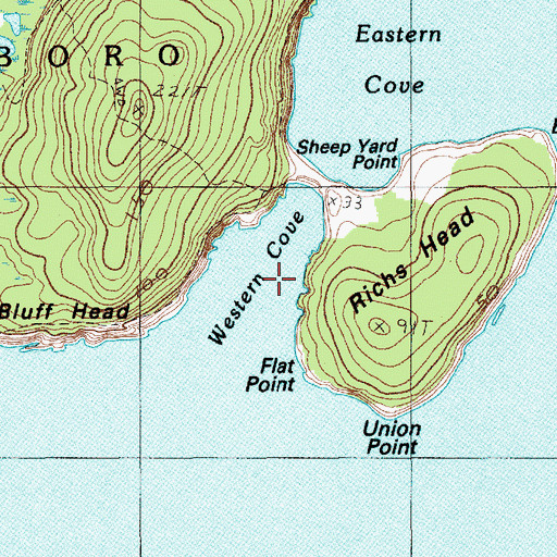 Topographic Map of Western Cove, ME
