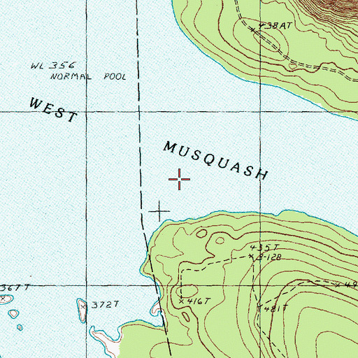 Topographic Map of West Musquash Lake, ME