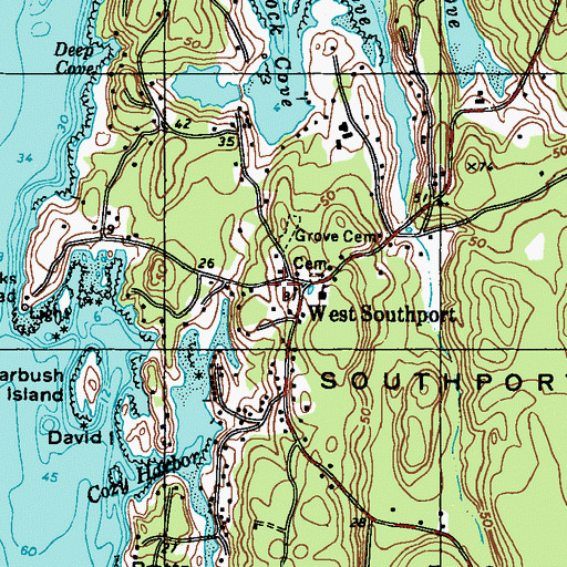 Topographic Map of West Southport, ME