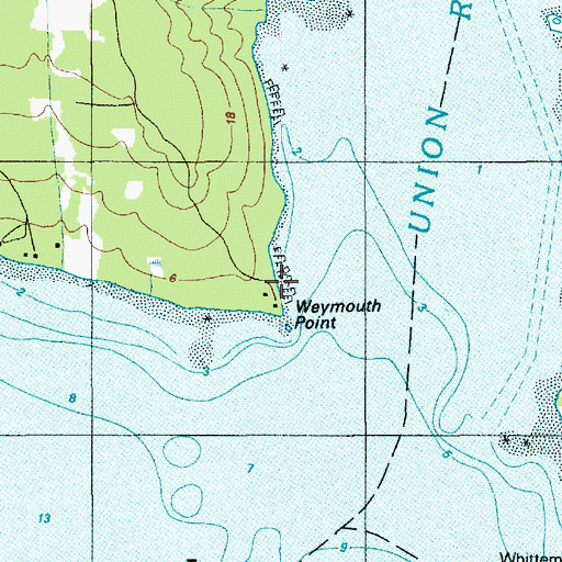 Topographic Map of Weymouth Point, ME