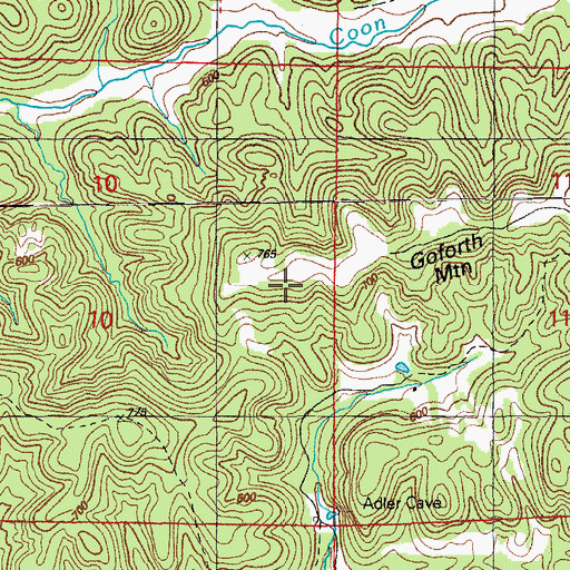 Topographic Map of Goforth Mountain, AR
