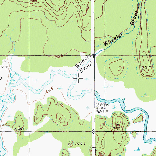Topographic Map of Wheeler Brook, ME