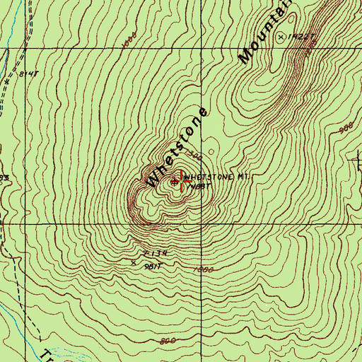 Topographic Map of Whetstone Mountain, ME