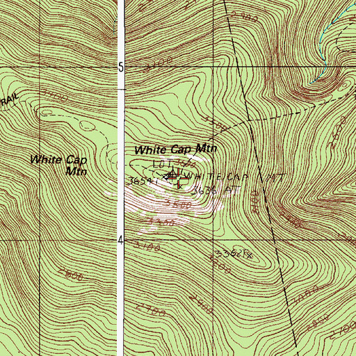 Topographic Map of White Cap Mountain, ME
