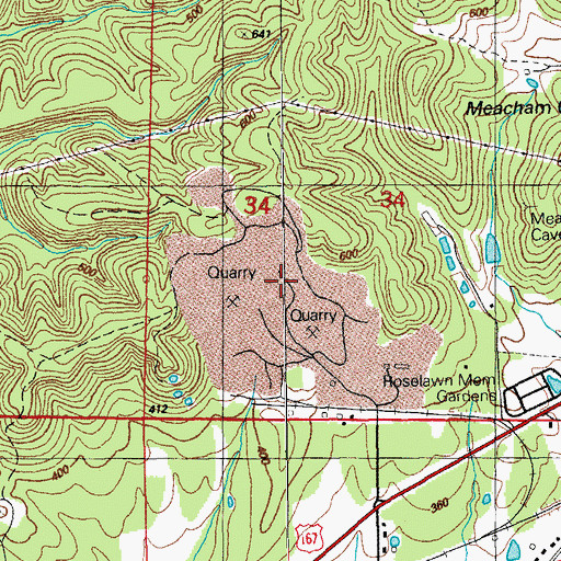 Topographic Map of Grapevine Hill, AR