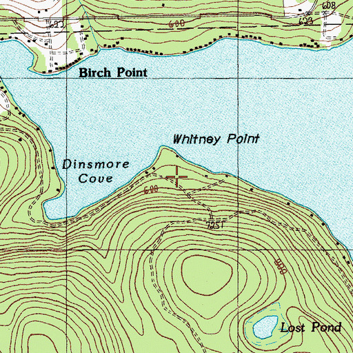Topographic Map of Whitney Point, ME