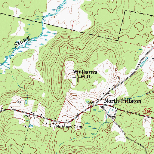 Topographic Map of Williams Hill, ME