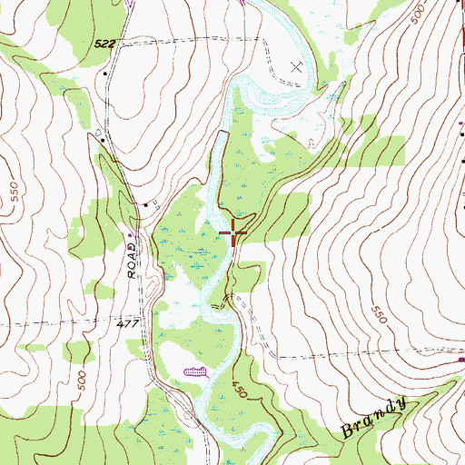 Topographic Map of Wolverton Brook, ME