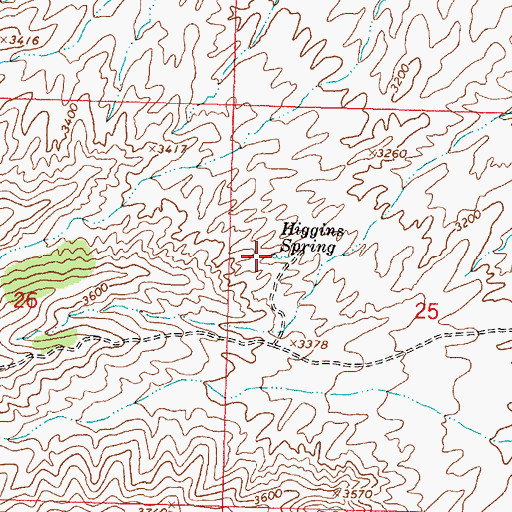 Topographic Map of Higgins Spring, AZ