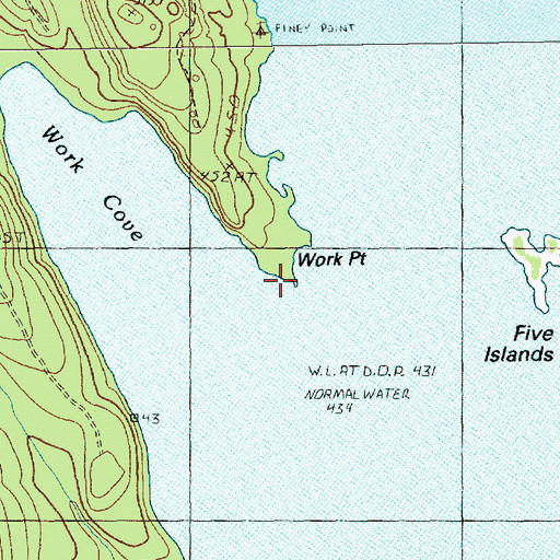 Topographic Map of Work Point, ME