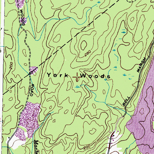 Topographic Map of York Woods, ME
