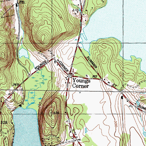 Topographic Map of Youngs Corner, ME
