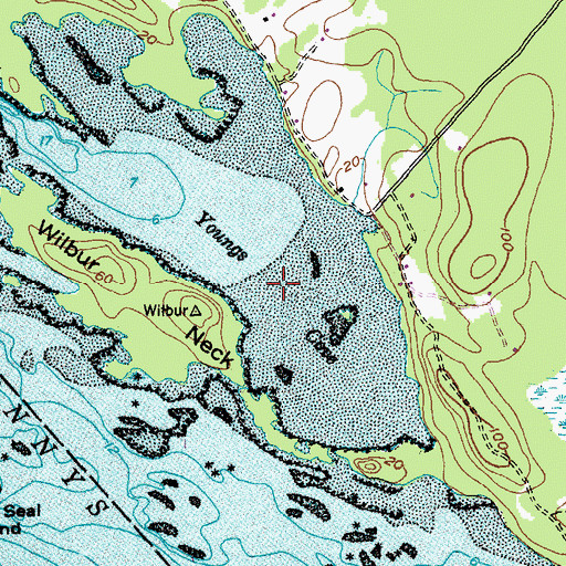 Topographic Map of Youngs Cove, ME