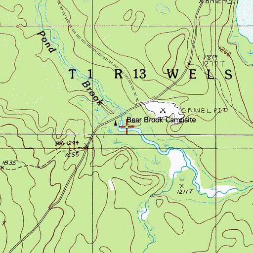 Topographic Map of Bear Brook Campsite, ME