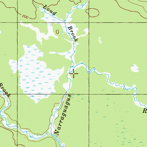 Topographic Map of Loud Brook, ME