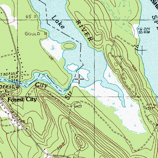 Topographic Map of Forest City Stream, ME