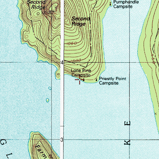 Topographic Map of Lone Pine Campsite, ME