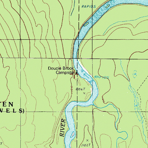 Topographic Map of Doucie Brook Campsite, ME
