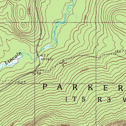 Topographic Map of Township of Parkertown, ME