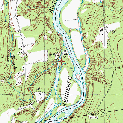 Topographic Map of Jackin Brook, ME
