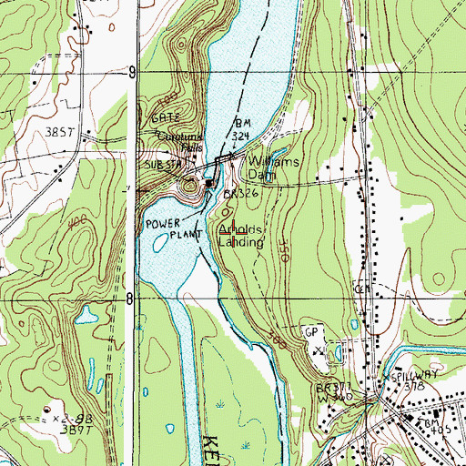 Topographic Map of Arnolds Landing, ME