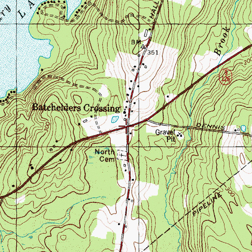 Topographic Map of Batchelders Crossing, ME