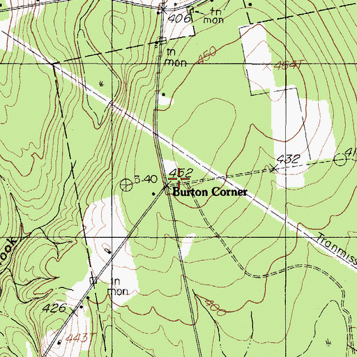 Topographic Map of Burton Corner, ME