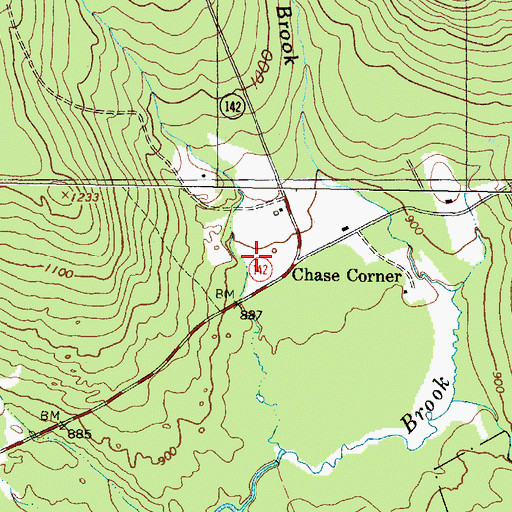 Topographic Map of Chase Corner, ME