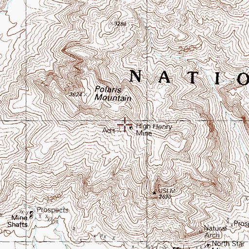 Topographic Map of High Henry Mine, AZ