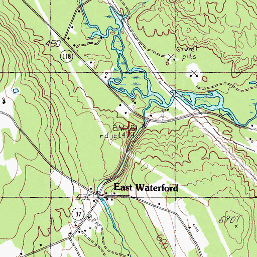 Topographic Map of East Waterford, ME