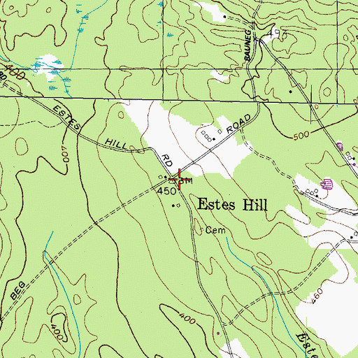 Topographic Map of Estes Hill, ME