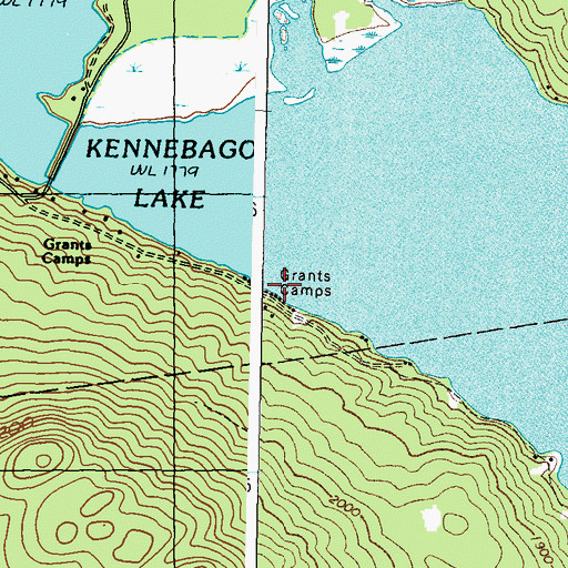 Topographic Map of Grants Camps, ME