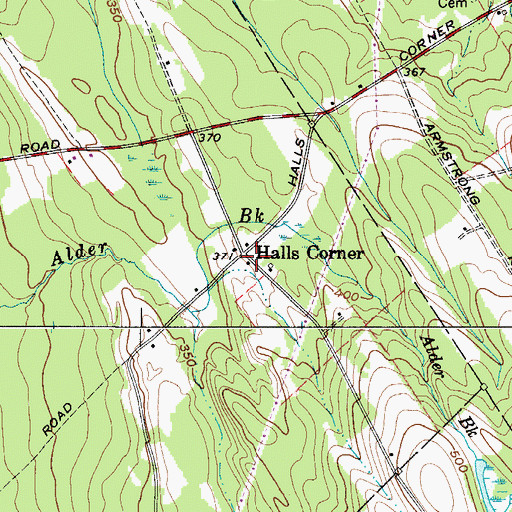 Topographic Map of Halls Corner, ME