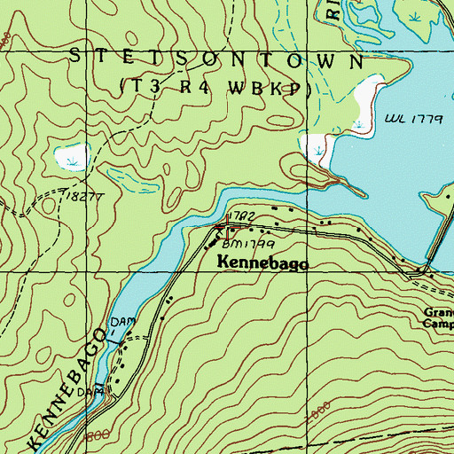 Topographic Map of Kennebago, ME