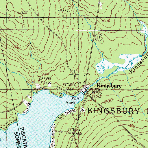 Topographic Map of Kingsbury, ME