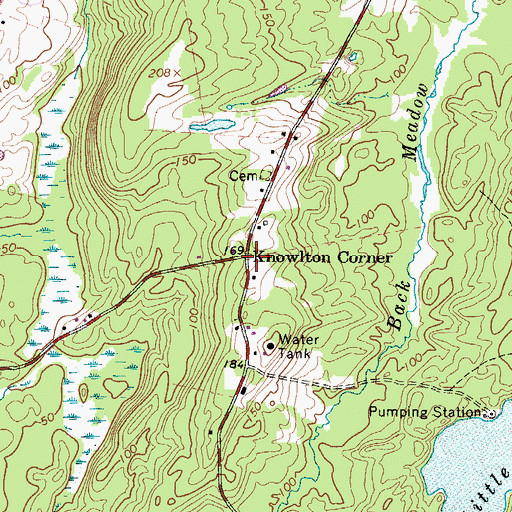 Topographic Map of Knowlton Corner, ME