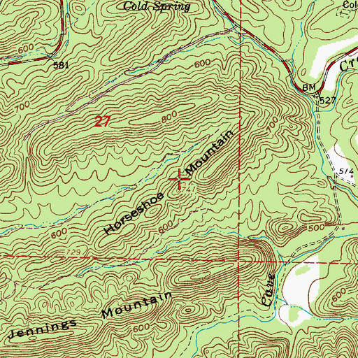 Topographic Map of Horseshoe Mountain, AR