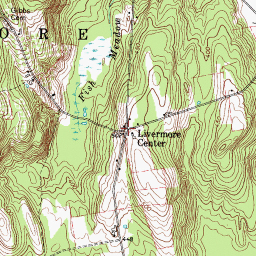 Topographic Map of Livermore Center, ME