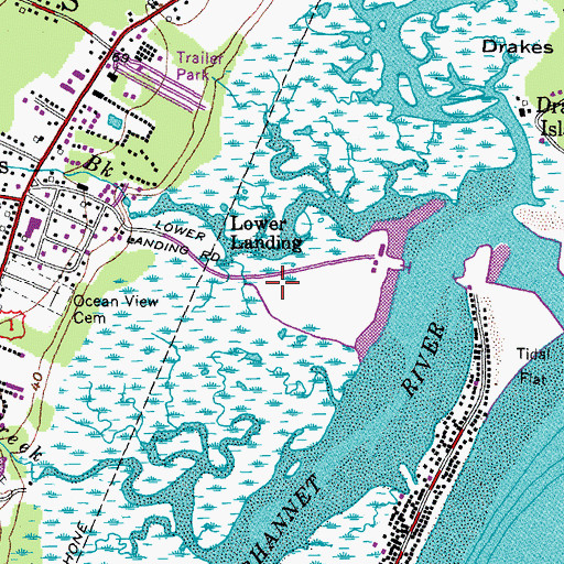 Topographic Map of Lower Landing, ME