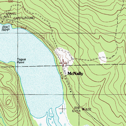Topographic Map of McNally, ME