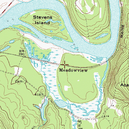Topographic Map of Meadowview, ME