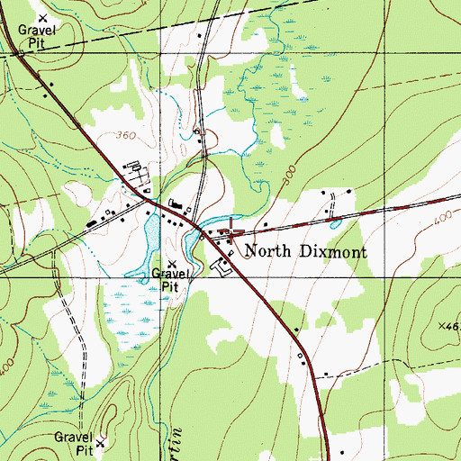 Topographic Map of North Dixmont, ME