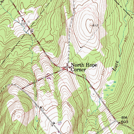 Topographic Map of North Hope Corner, ME