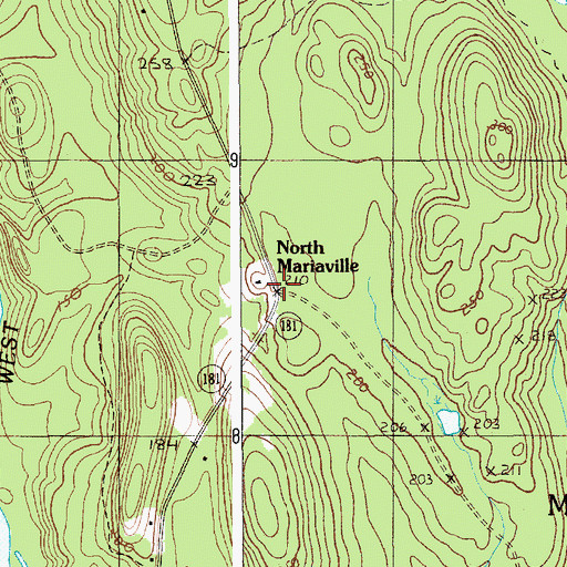Topographic Map of North Mariaville, ME