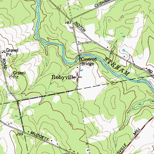 Topographic Map of Robyville, ME