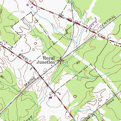 Topographic Map of Royal Junction, ME
