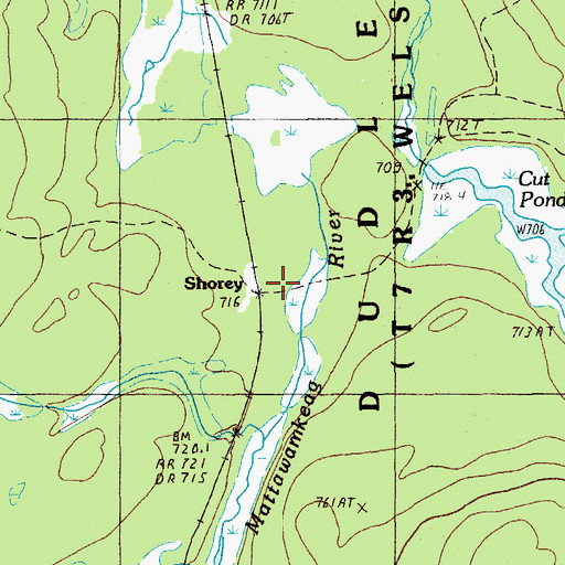 Topographic Map of Shorey, ME