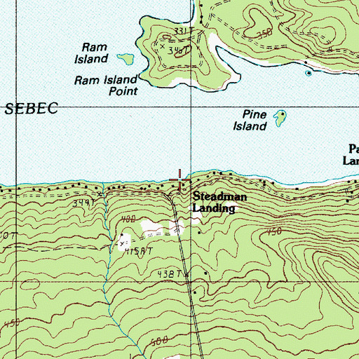 Topographic Map of Steadman Landing, ME